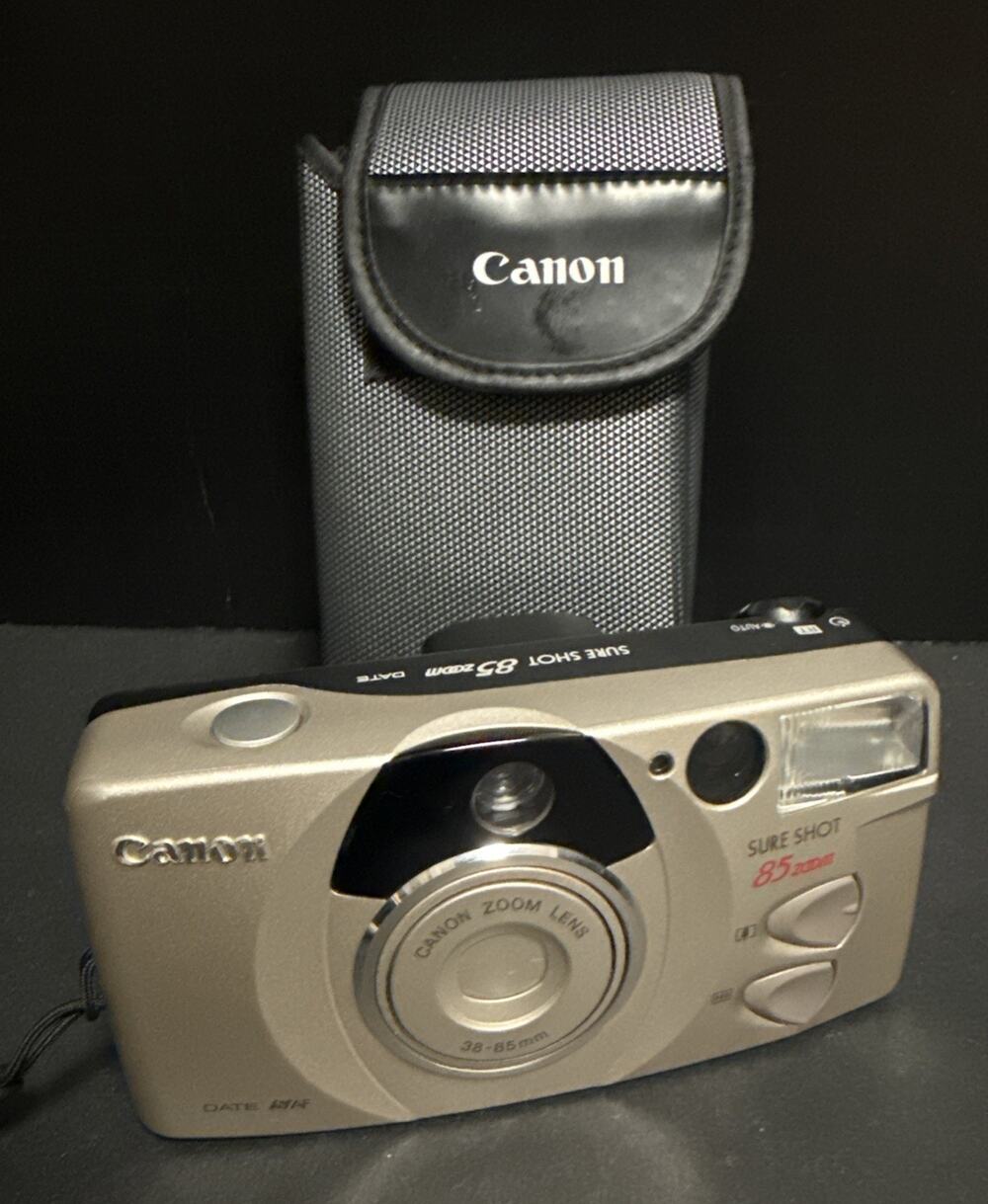 Canon Sure Shot 85 Zoom 35mm Point & Shoot Film Camera Tested New Battery Case